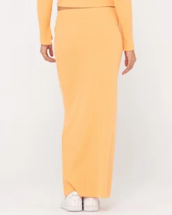 Scarlett Ribbed Mid Rise Maxi Tube Skirt | Rusty Discount