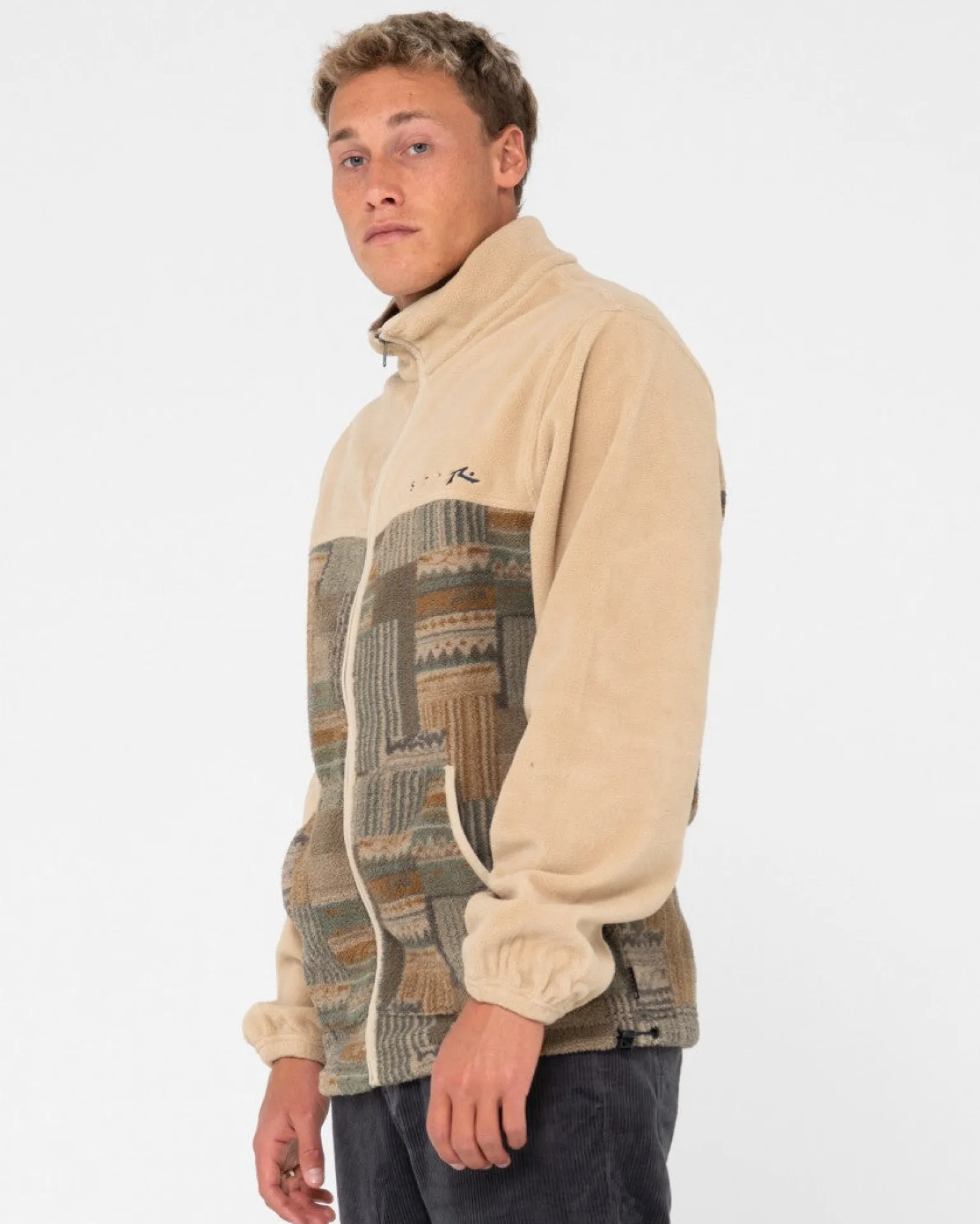 Shag Paneled Full Zip Fleece | Rusty Store