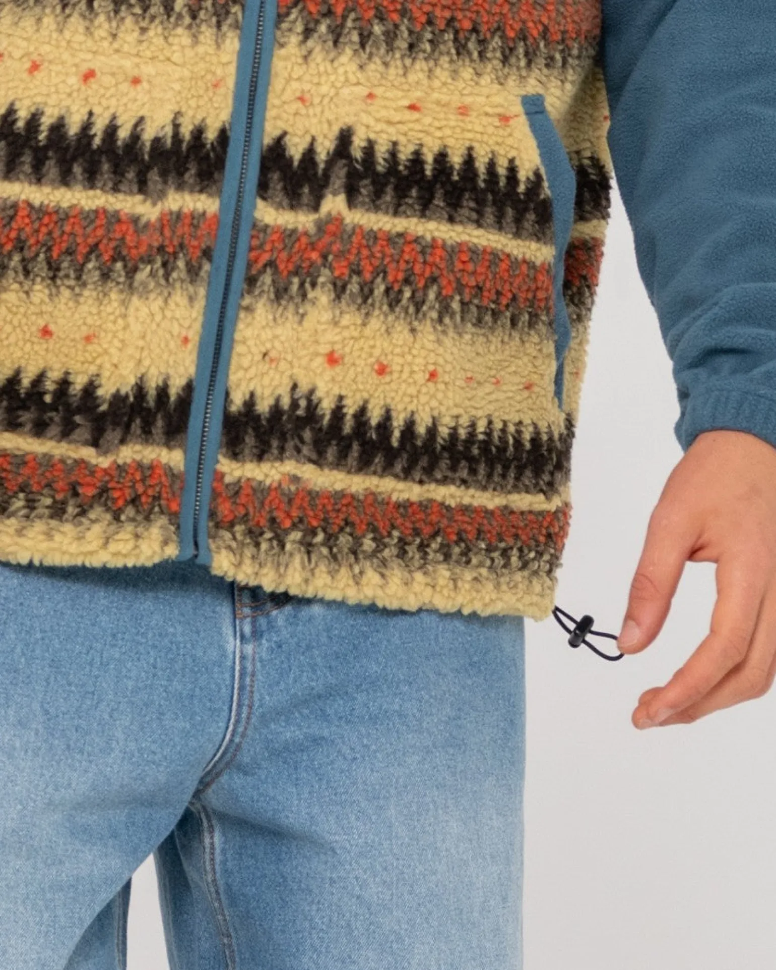 Shag Paneled Full Zip Fleece | Rusty Store