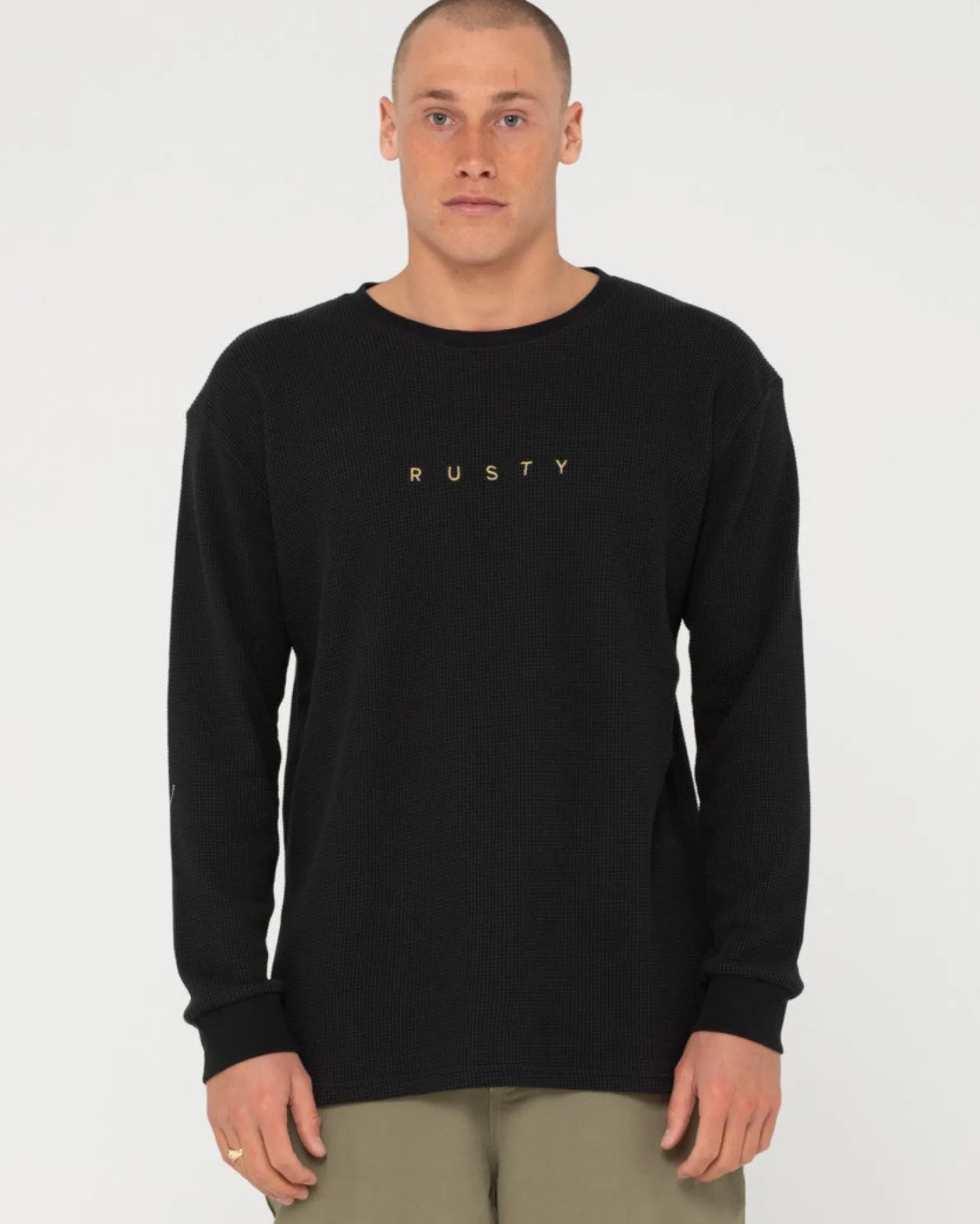Short Cut Waffle Long Sleeve Tee | Rusty Store