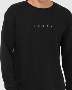 Short Cut Waffle Long Sleeve Tee | Rusty Store