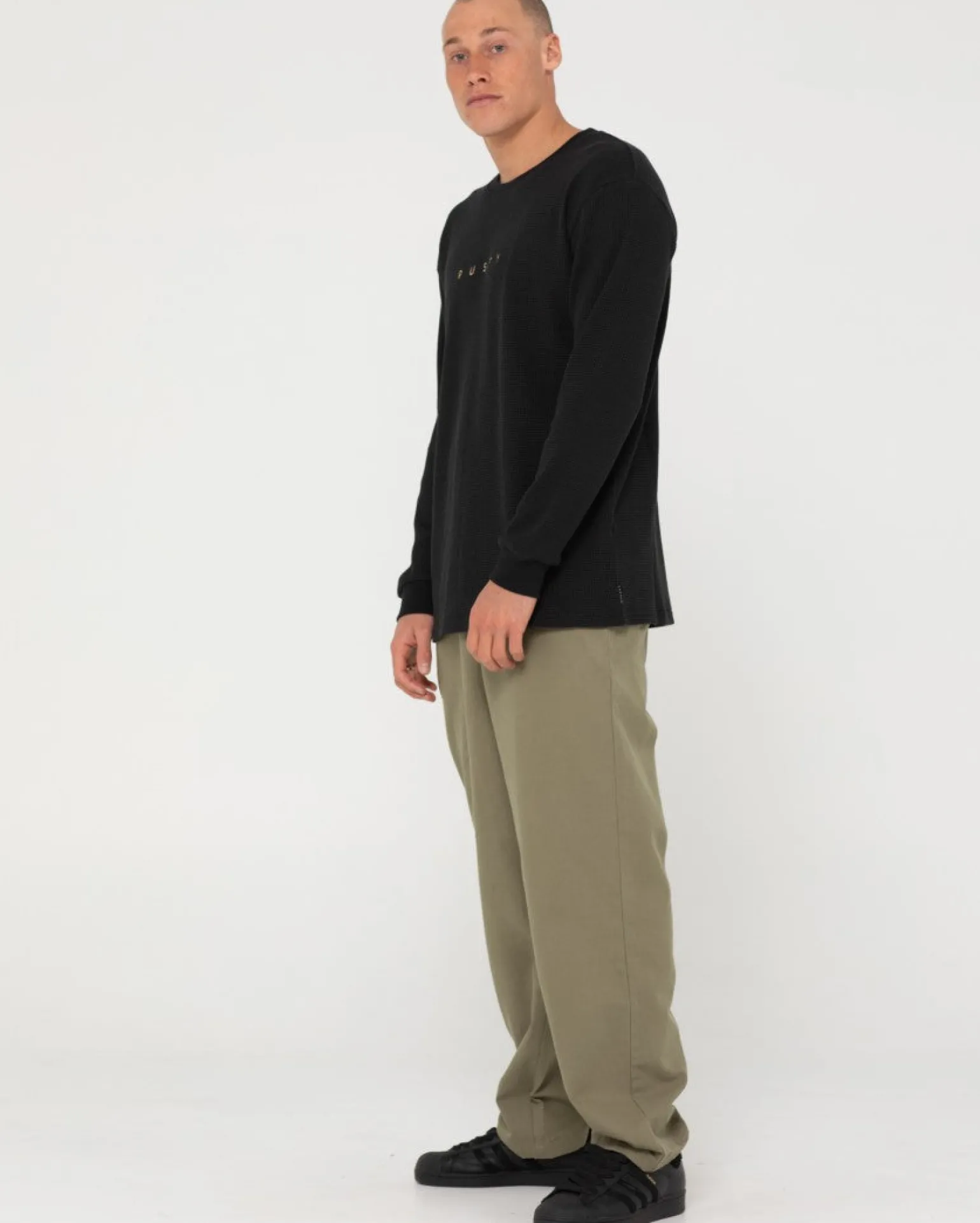 Short Cut Waffle Long Sleeve Tee | Rusty Store