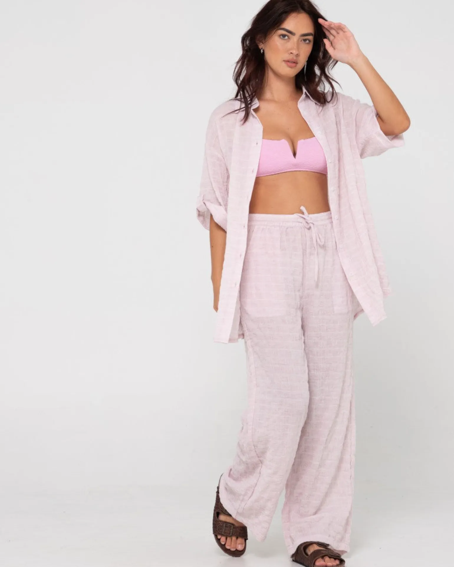 Siena High Waisted Relaxed Fit Beach Pant | Rusty New