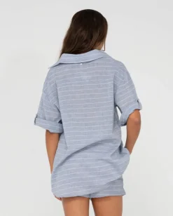 Siena Striped Oversized Shirt | Rusty Flash Sale