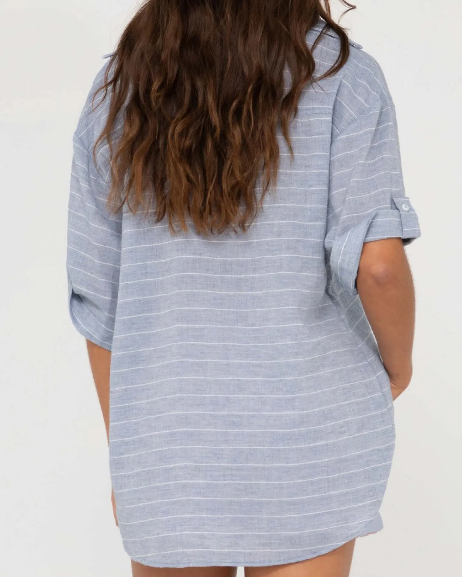 Siena Striped Oversized Shirt | Rusty Hot