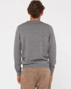 Slung Lightweight Wool Crew Knit | Rusty Clearance