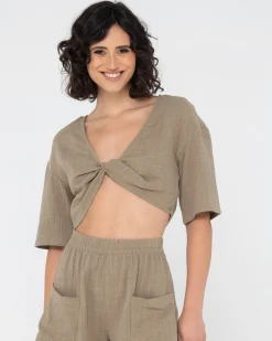 Somewhere Twisted Reversible Top | Rusty Discount