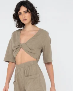 Somewhere Twisted Reversible Top | Rusty Discount