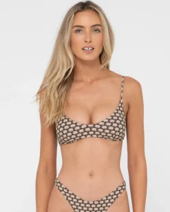 Sorrento Shell Printed Bralette Bikini Top | Rusty New
