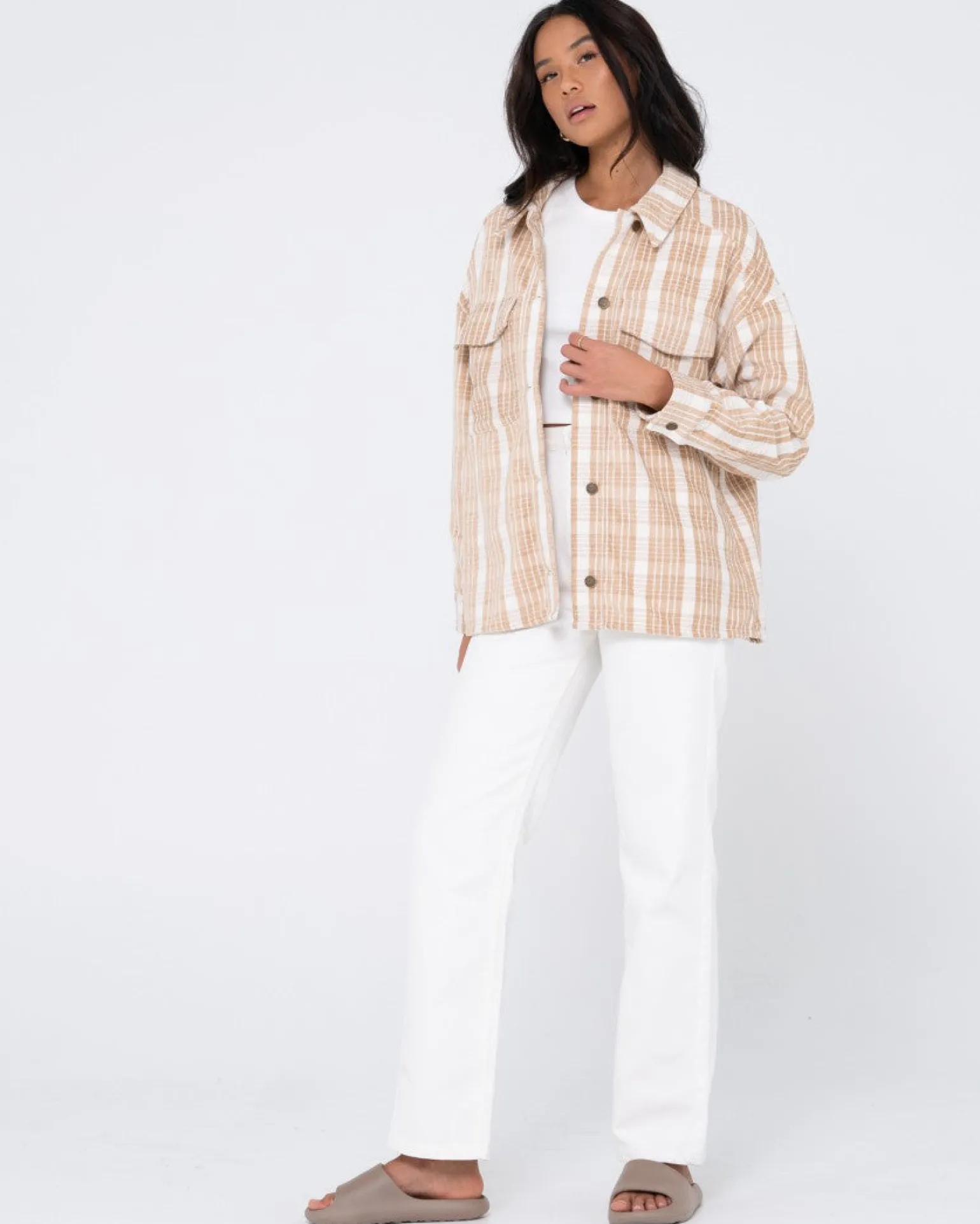 Stemming Oversized Plaid Shirt | Rusty New