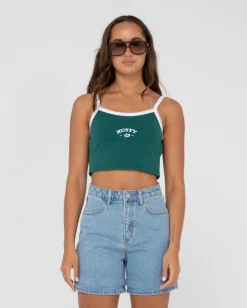 Thriving Graphic Crop Tank Top | Rusty Clearance