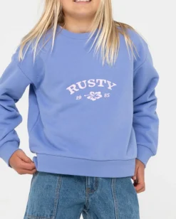 Thriving Relaxed Crew Fleece Girls | Rusty Best Sale