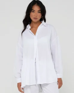 Vahala Oversized Long Sleeve Shirt | Rusty Hot