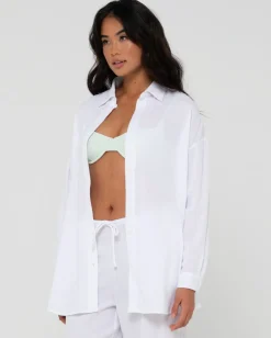 Vahala Oversized Long Sleeve Shirt | Rusty Cheap