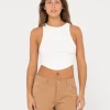 Vicky Curved Hem Crop Tank | Rusty Hot