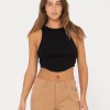 Vicky Curved Hem Crop Tank | Rusty Best