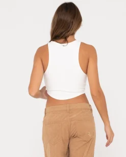 Vicky Curved Hem Crop Tank | Rusty Hot