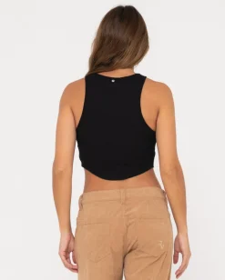 Vicky Curved Hem Crop Tank | Rusty Best