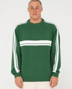 White Lines Crew Neck Knit Sweater | Rusty Best Sale