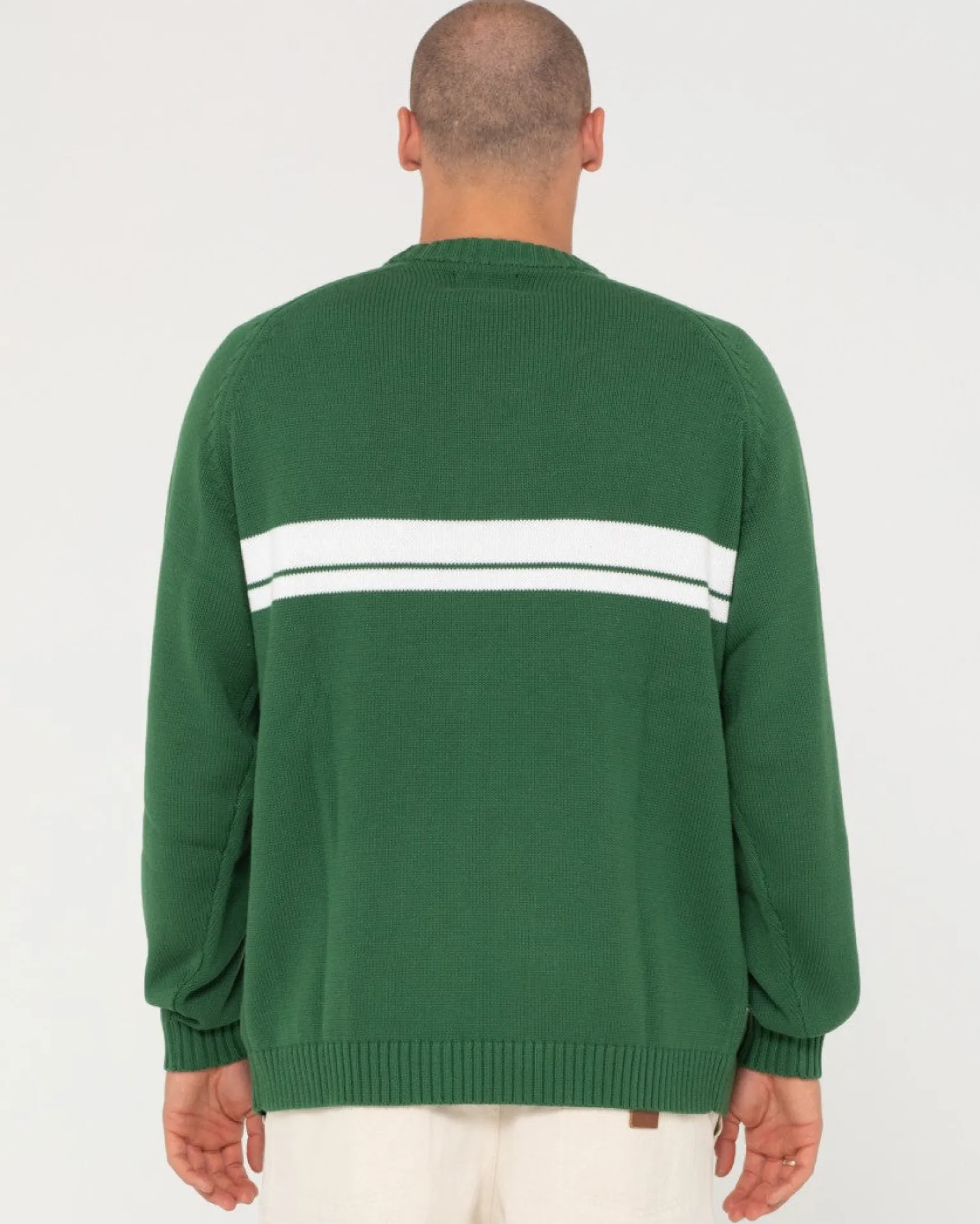 White Lines Crew Neck Knit Sweater | Rusty Best Sale