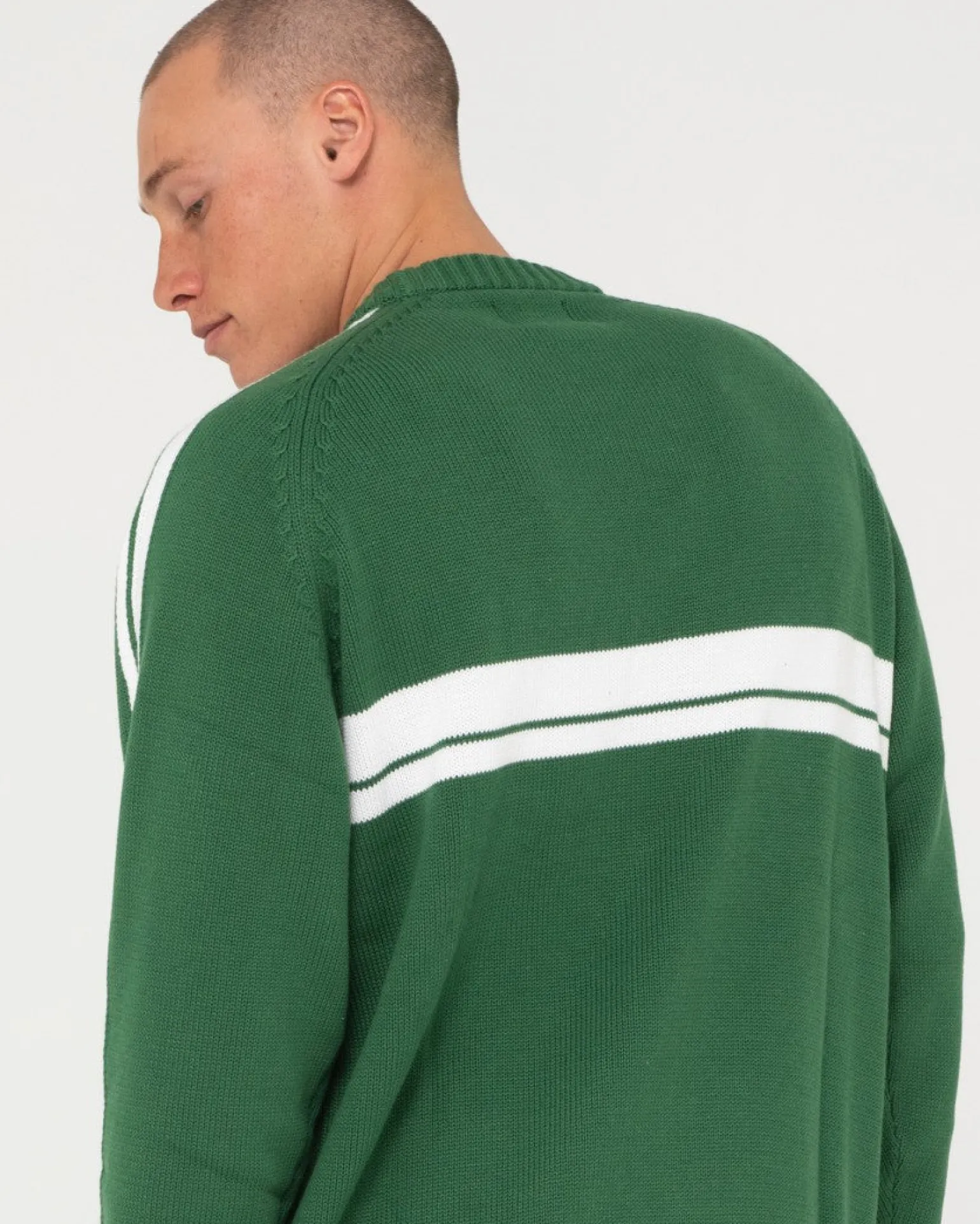 White Lines Crew Neck Knit Sweater | Rusty Best Sale