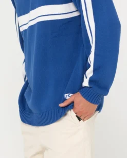 White Lines Crew Neck Knit Sweater | Rusty Flash Sale