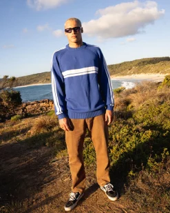 White Lines Crew Neck Knit Sweater | Rusty Flash Sale