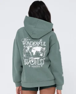 Wonderful World Oversize Hood Fleece | Rusty Outlet