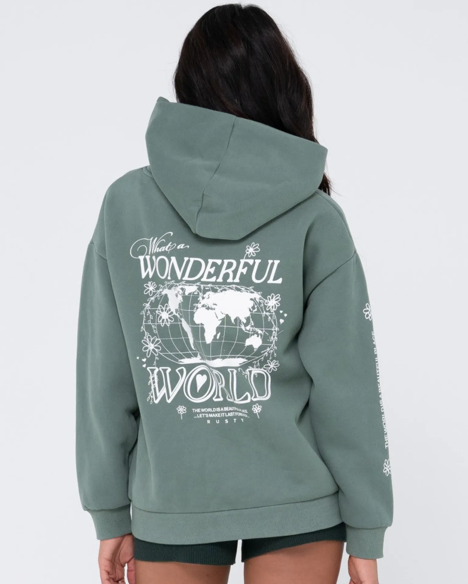 Wonderful World Oversize Hood Fleece | Rusty Outlet