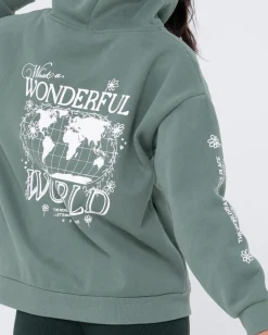 Wonderful World Oversize Hood Fleece | Rusty Outlet