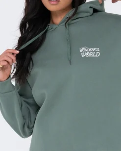 Wonderful World Oversize Hood Fleece | Rusty Outlet
