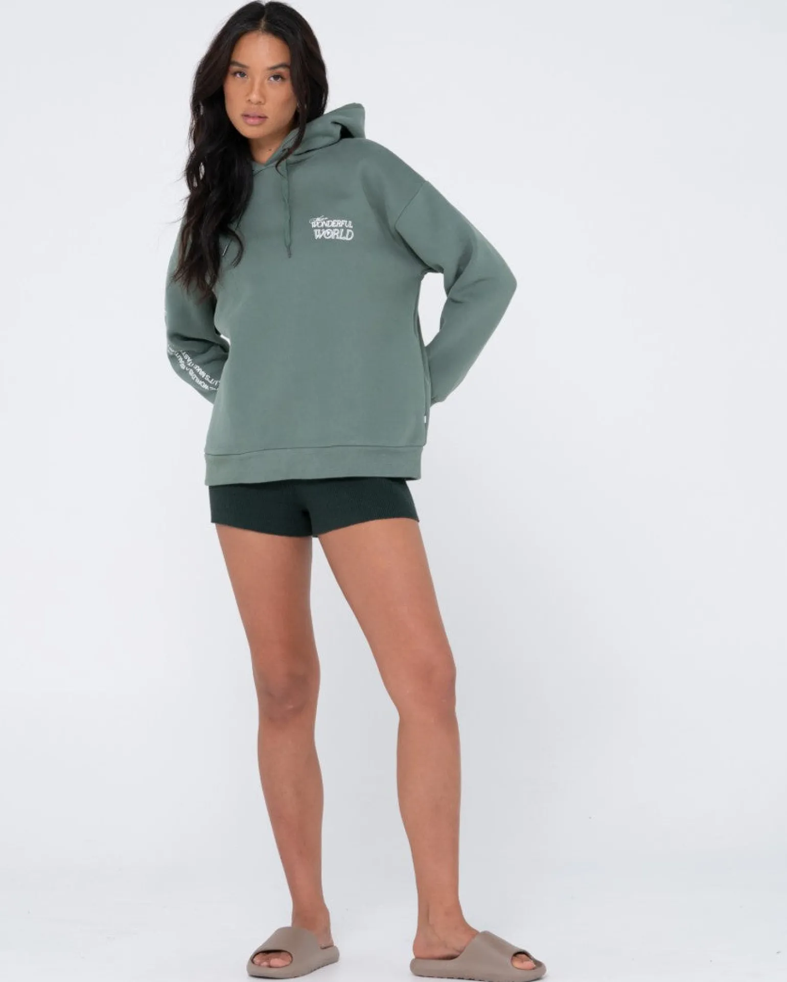 Wonderful World Oversize Hood Fleece | Rusty Outlet