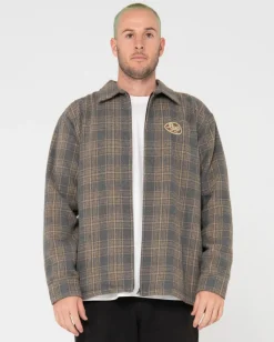 Woodchuck Woven Plaid Zip Up Jacket | Rusty Flash Sale