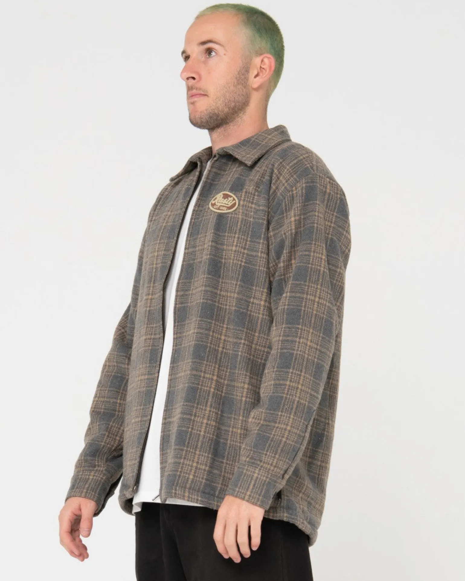 Woodchuck Woven Plaid Zip Up Jacket | Rusty Flash Sale